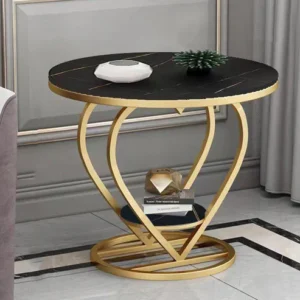Double Heart Shape Based Coffee Table (Metal Frame)