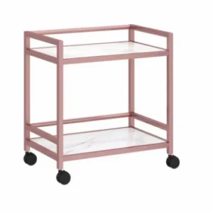 Multi‑Purpose Trolley — Marble Texture Shelves (3‑Tier)